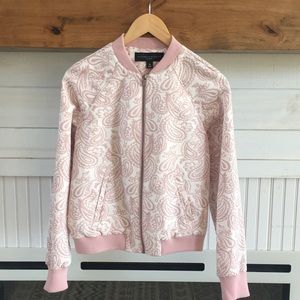 Pink and white bomber jacket